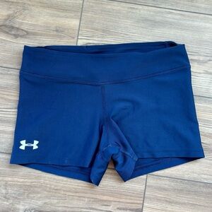 Under Armour Navy Blue Athletic Compression Shorts Moisture-Wicking